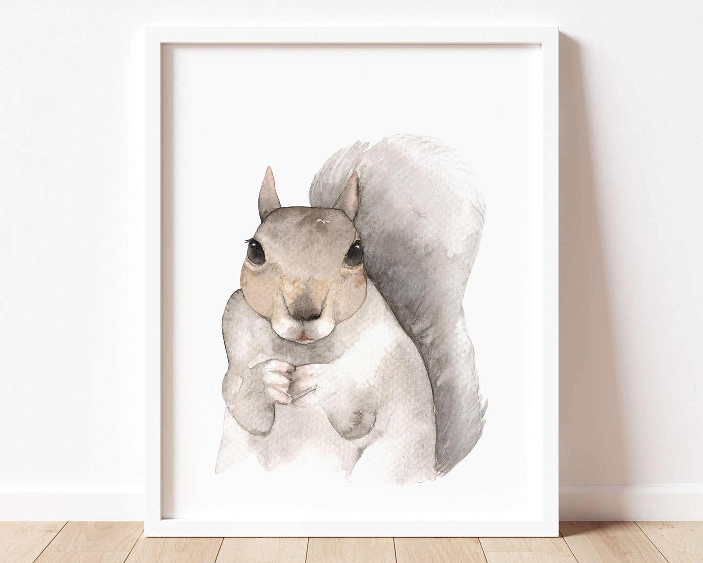 Watercolor Squirrel Printable Wall Art, Digital Download