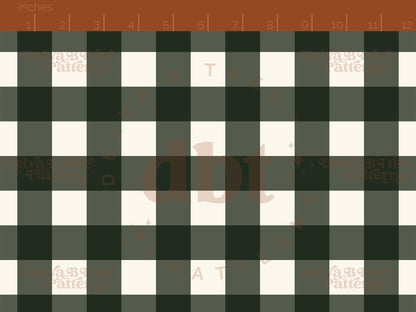1" thyme green and off white gingham seamless pattern scale digital file for small shops that make handmade products in small batches.