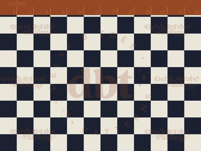 1" navy blue and alabaster / vintage off white checkers seamless pattern scale digital file for small shops that make handmade products in small batches.