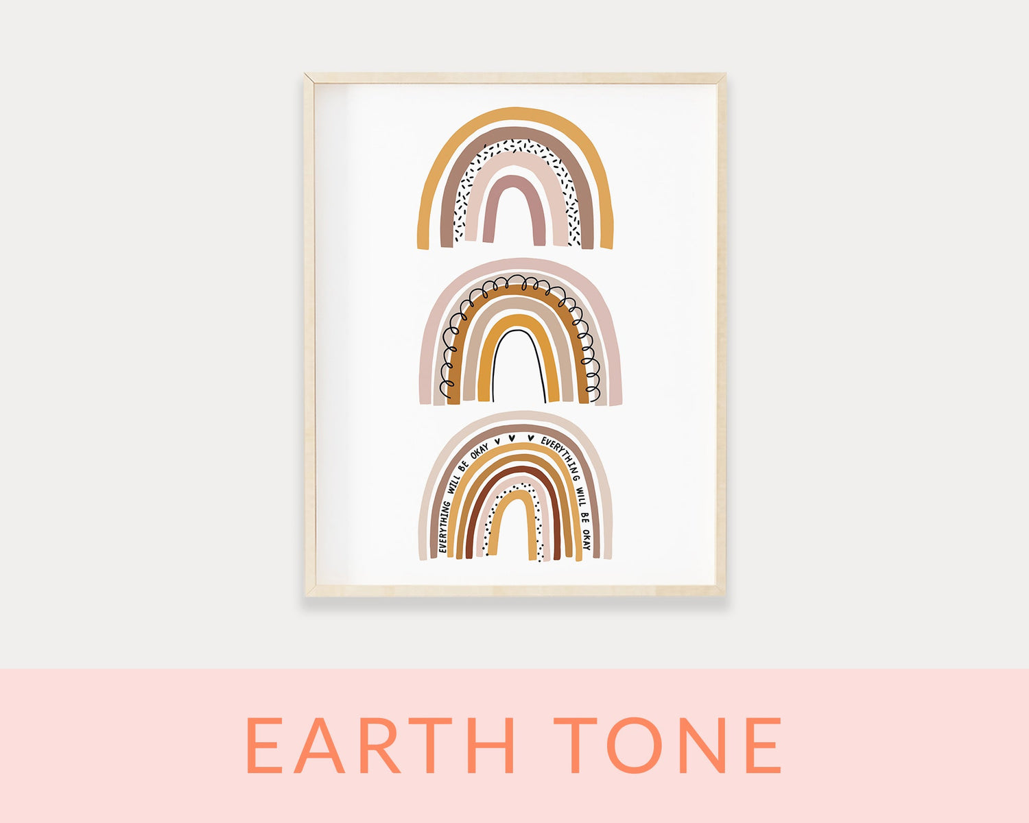 Earth Tone Rainbows Printable Wall Art