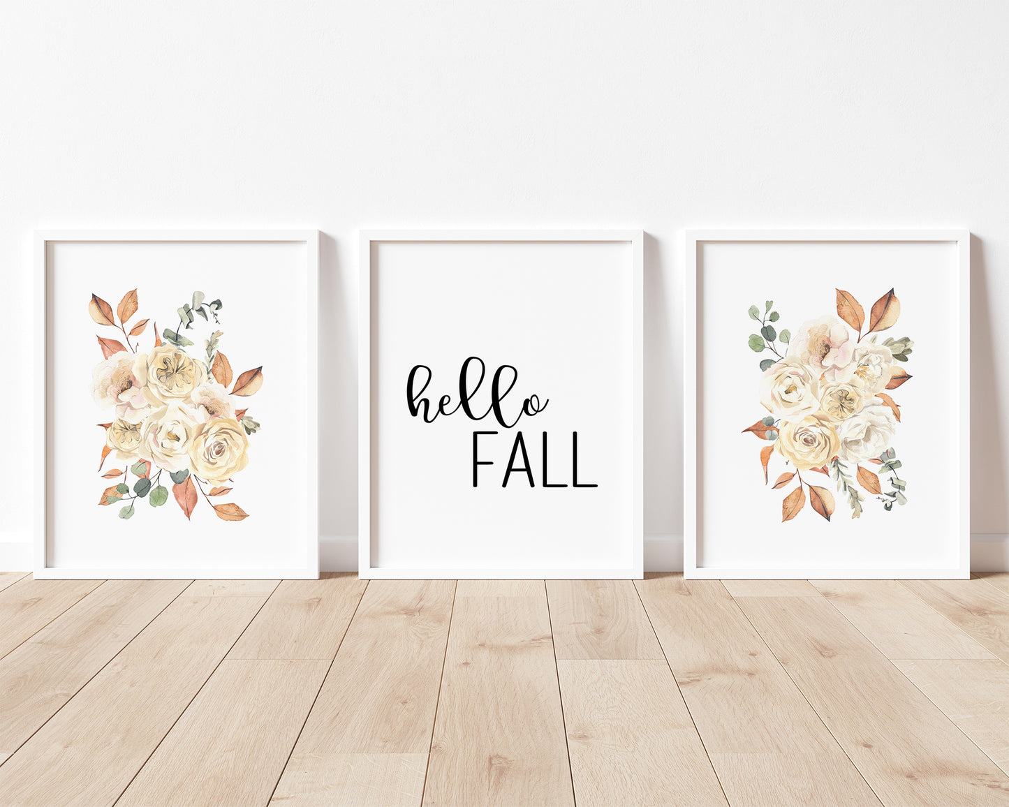 Hello Fall Printable Wall Art Set of 3, Digital Download