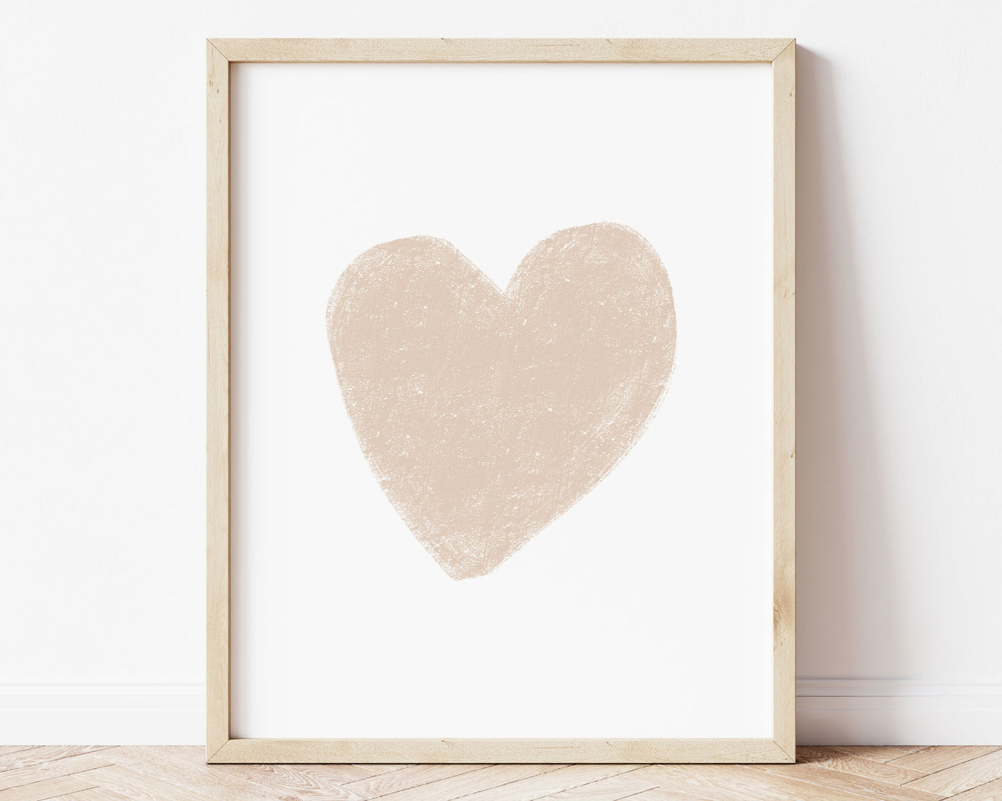 Neutral beige heart in chalky brushstroke illlustration style perfect for Baby Nursery Décor, Little Boys Bedroom Wall Art, Toddler Girls Room Wall Hangings, Kiddos Bathroom Wall Art and Childrens Playroom Décor.