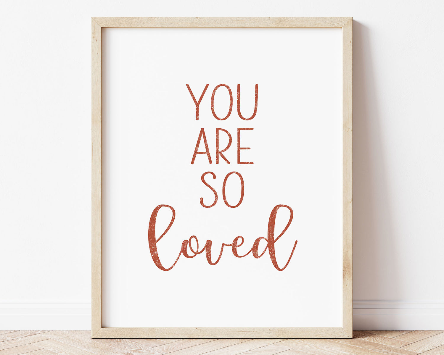 Burnt orange You Are So Loved in textured lettering perfect for Baby Nursery Décor, Little Boys Bedroom Wall Art, Toddler Girls Room Wall Hangings, Kiddos Bathroom Wall Art and Childrens Playroom Décor.