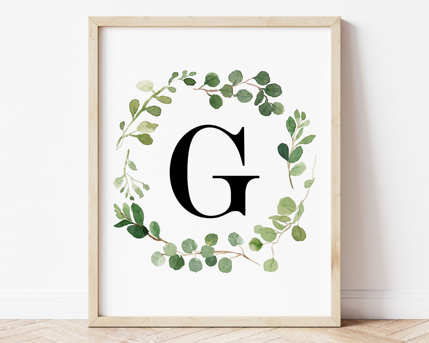 Greenery Letter G Printable Wall Art, Digital Download