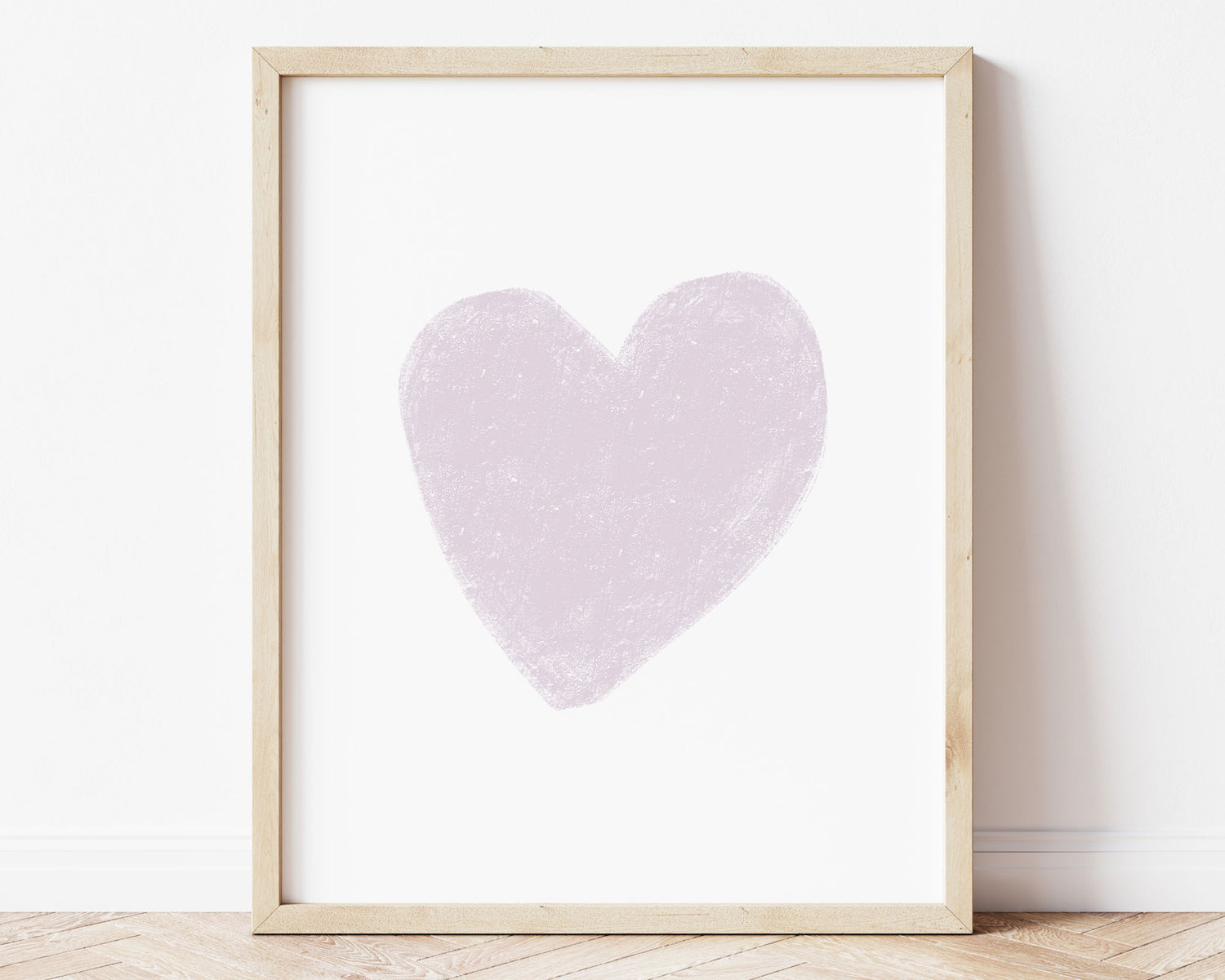 Soft pastel purple, lavender, lilac heart in chalky brushstroke illlustration style perfect for Baby Nursery Décor, Little Boys Bedroom Wall Art, Toddler Girls Room Wall Hangings, Kiddos Bathroom Wall Art and Childrens Playroom Décor.