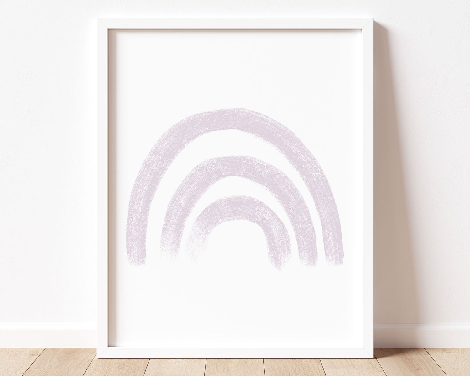 Soft pastel purple, lavender, lilac rainbow in chalky brushstroke illlustration style perfect for Baby Nursery Décor, Little Boys Bedroom Wall Art, Toddler Girls Room Wall Hangings, Kiddos Bathroom Wall Art and Childrens Playroom Décor.