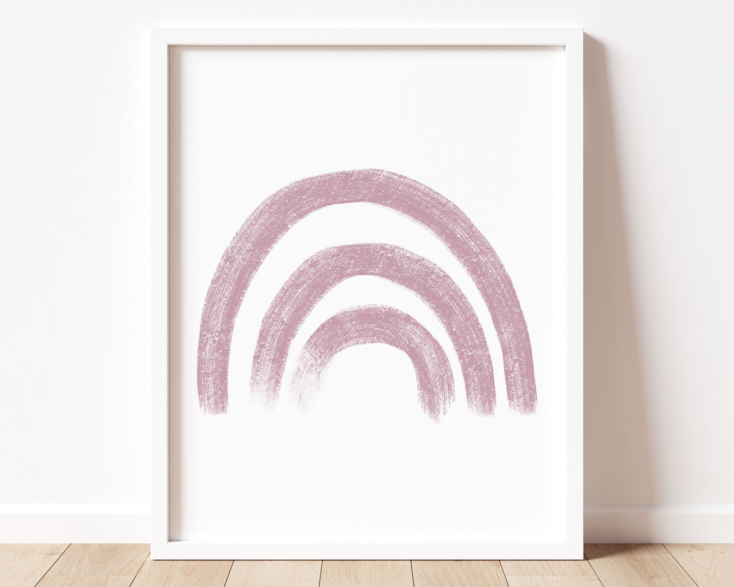 Mauve rainbow in chalky brushstroke illlustration style perfect for Baby Nursery Décor, Little Boys Bedroom Wall Art, Toddler Girls Room Wall Hangings, Kiddos Bathroom Wall Art and Childrens Playroom Décor.