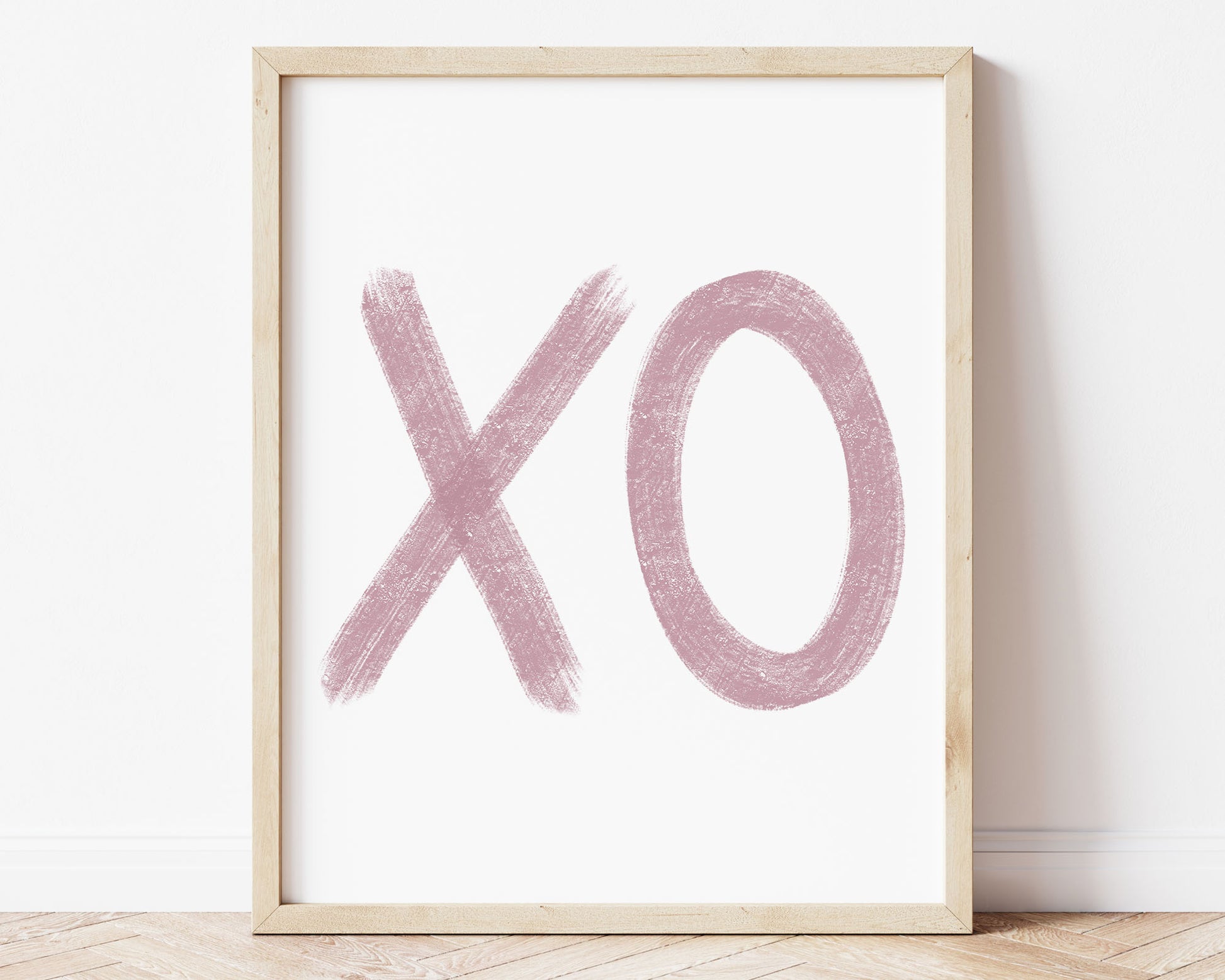 Mauve XO in chalky brushstroke illlustration style perfect for Baby Nursery Décor, Little Boys Bedroom Wall Art, Toddler Girls Room Wall Hangings, Kiddos Bathroom Wall Art and Childrens Playroom Décor.