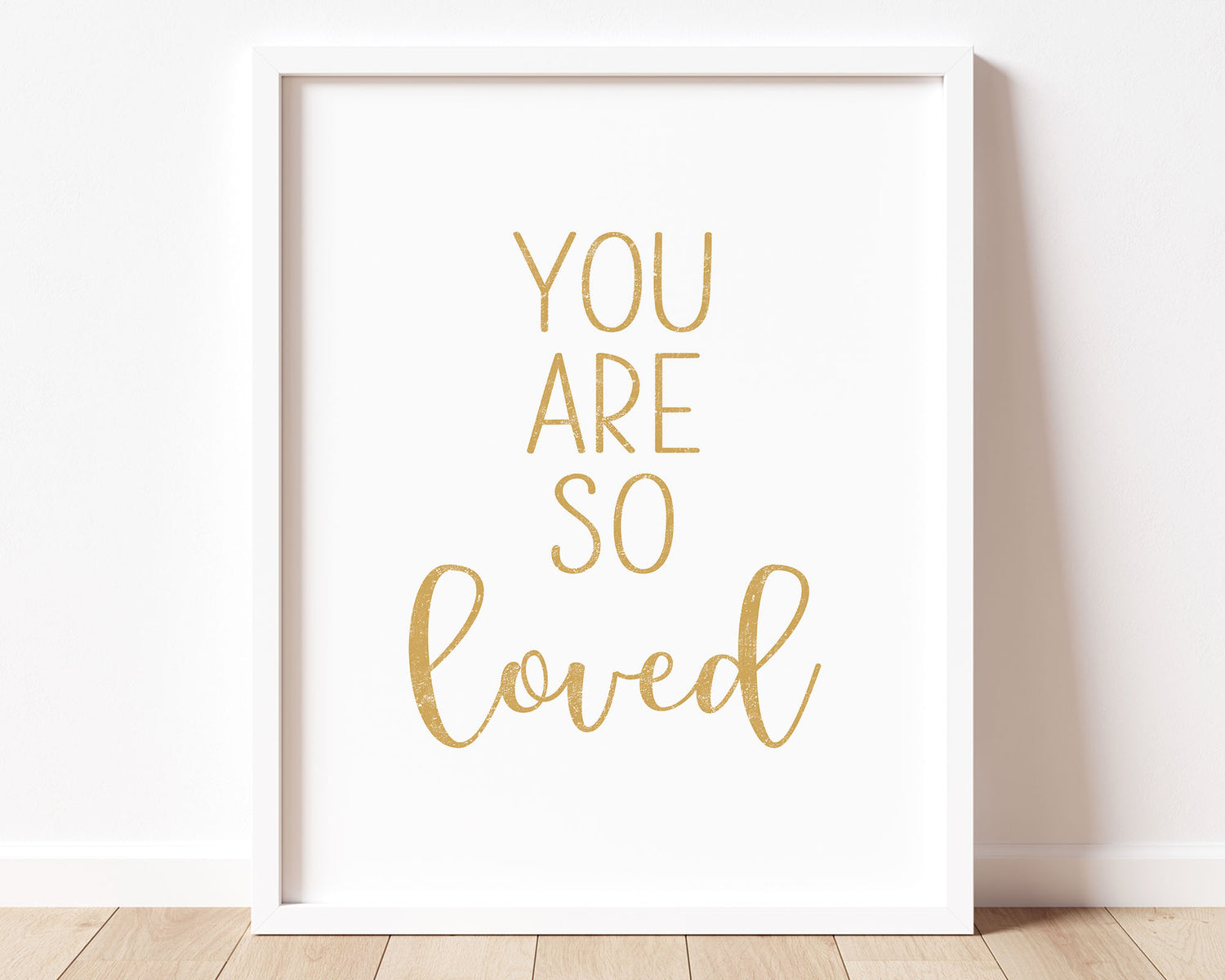 Mustard yellow You Are So Loved in textured lettering perfect for Baby Nursery Décor, Little Boys Bedroom Wall Art, Toddler Girls Room Wall Hangings, Kiddos Bathroom Wall Art and Childrens Playroom Décor.