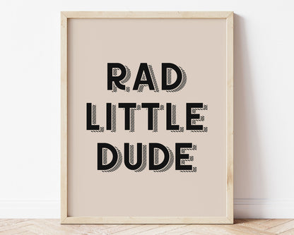 Rad Little Dude Printable Wall Art, Sage Green Digital Download