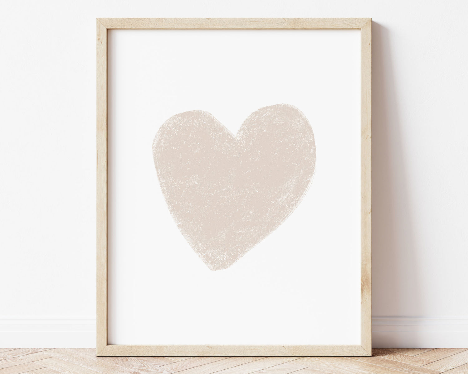 Neutral tan heart in chalky brushstroke illlustration style perfect for Baby Nursery Décor, Little Boys Bedroom Wall Art, Toddler Girls Room Wall Hangings, Kiddos Bathroom Wall Art and Childrens Playroom Décor.