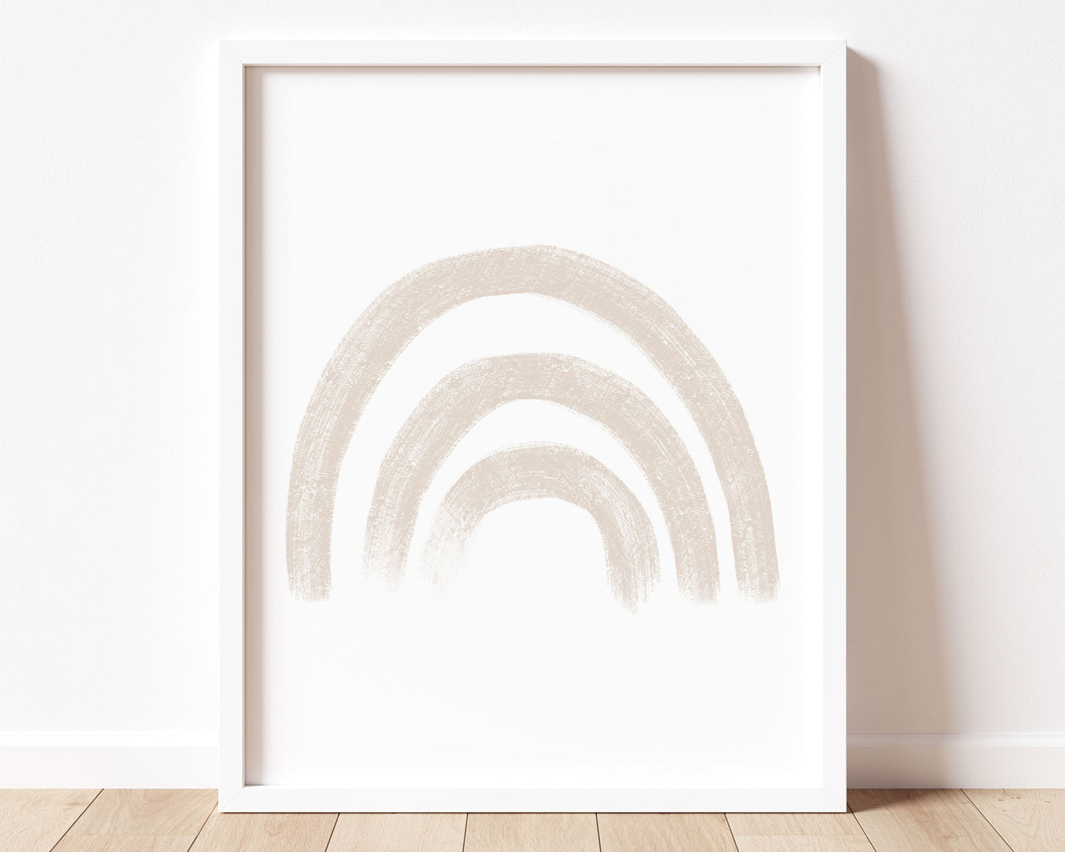 Neutral tan rainbow in chalky brushstroke illlustration style perfect for Baby Nursery Décor, Little Boys Bedroom Wall Art, Toddler Girls Room Wall Hangings, Kiddos Bathroom Wall Art and Childrens Playroom Décor.