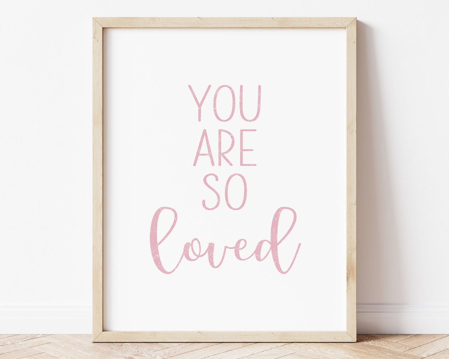 Pink You Are So Loved in textured lettering perfect for Baby Nursery Décor, Little Boys Bedroom Wall Art, Toddler Girls Room Wall Hangings, Kiddos Bathroom Wall Art and Childrens Playroom Décor.