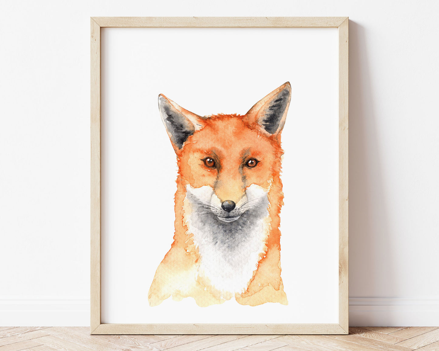 Watercolor Fox Printable Wall Art, Digital Download