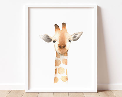 Watercolor Giraffe Printable Wall Art, Digital Download