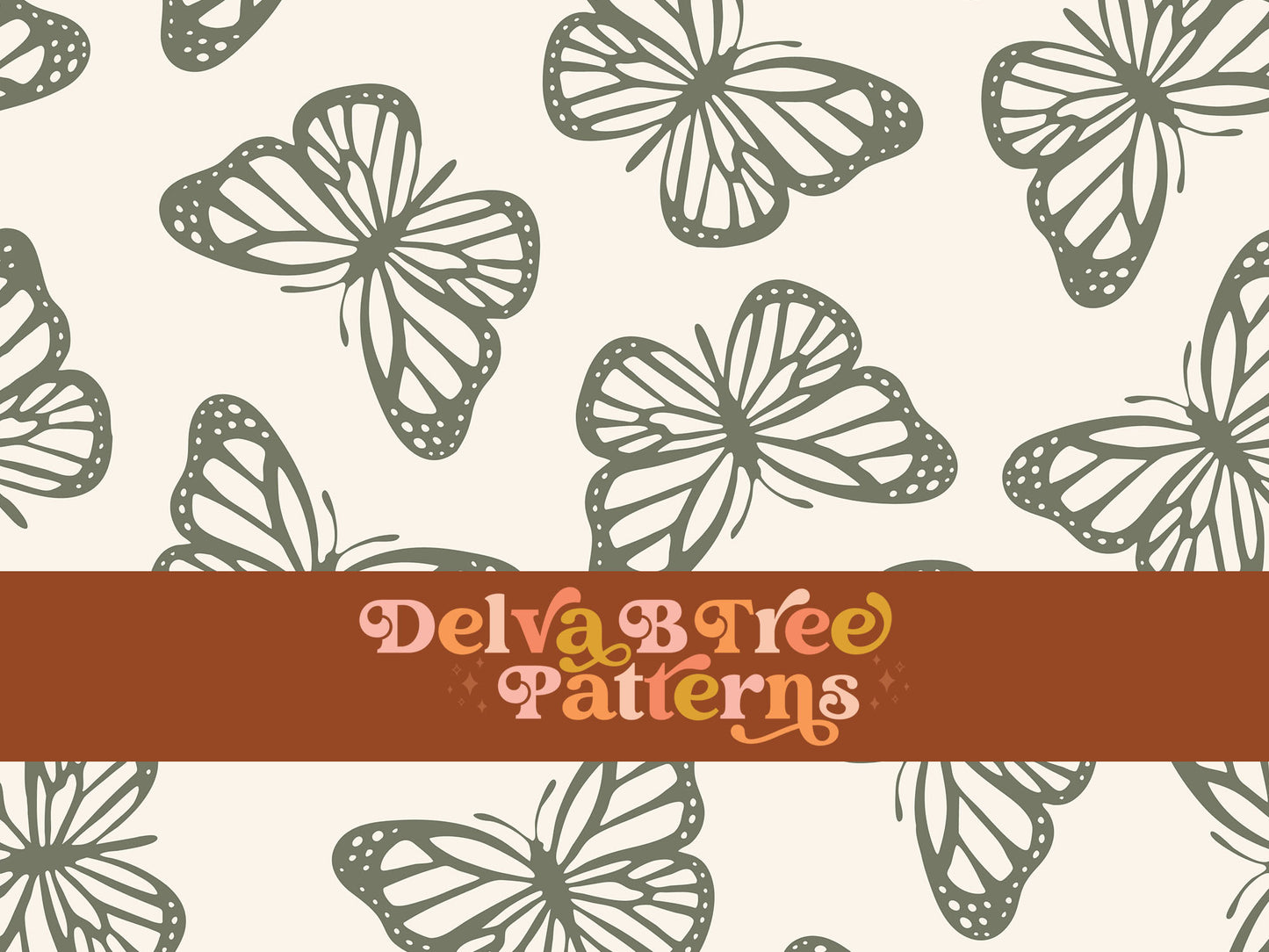 Camouflage green and off white butterfly seamless file for fabric printing. Simple Bugs Repeat Pattern for textiles, polymailers, baby boy lovey blankets, nursery crib bedding, kids clothing, girls hair accessories, home decor accents, pet products.