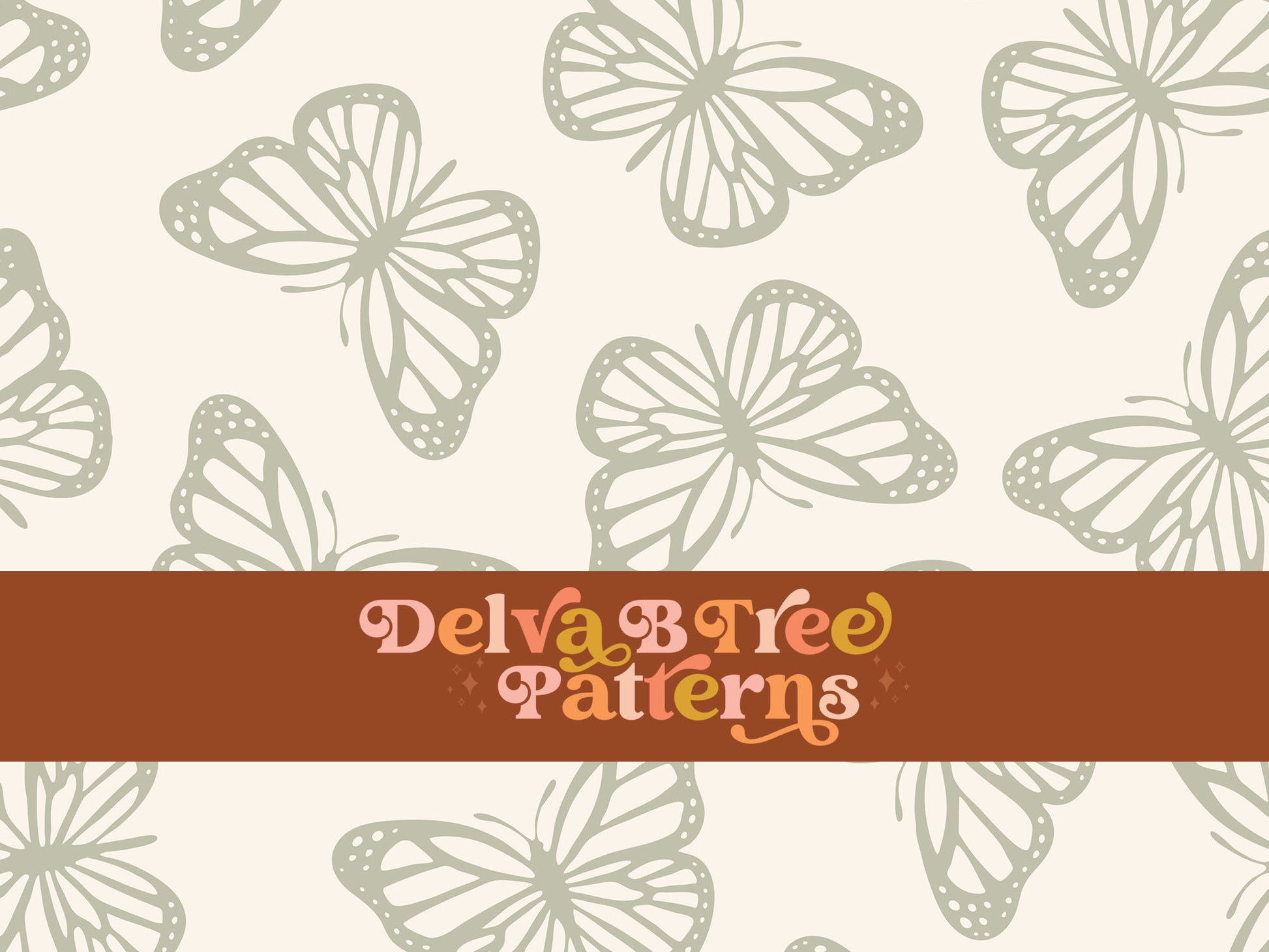 Sage green and off white butterfly seamless file for fabric printing. Simple Bugs Repeat Pattern for textiles, polymailers, baby boy lovey blankets, nursery crib bedding, kids clothing, girls hair accessories, home decor accents, pet products.