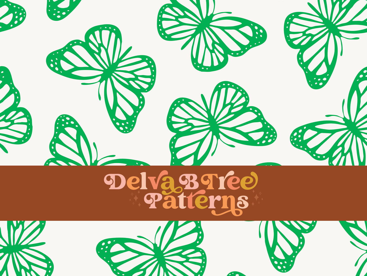 Preppy green and white butterfly seamless file for fabric printing. Simple Bugs Repeat Pattern for textiles, polymailers, baby boy lovey blankets, nursery crib bedding, kids clothing, girls hair accessories, home decor accents, pet products.