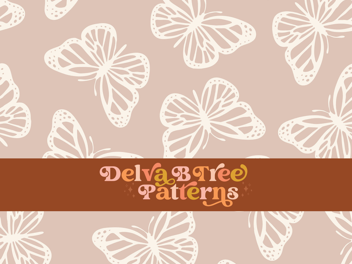 Blush pink and off white butterfly seamless file for fabric printing. Simple Bugs Repeat Pattern for textiles, polymailers, baby boy lovey blankets, nursery crib bedding, kids clothing, girls hair accessories, home decor accents, pet products.