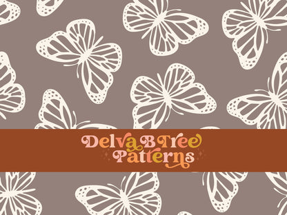 Neutral beige taupe and off white butterfly seamless file for fabric printing. Simple Bugs Repeat Pattern for textiles, polymailers, baby boy lovey blankets, nursery crib bedding, kids clothing, girls hair accessories, home decor accents, pet products.