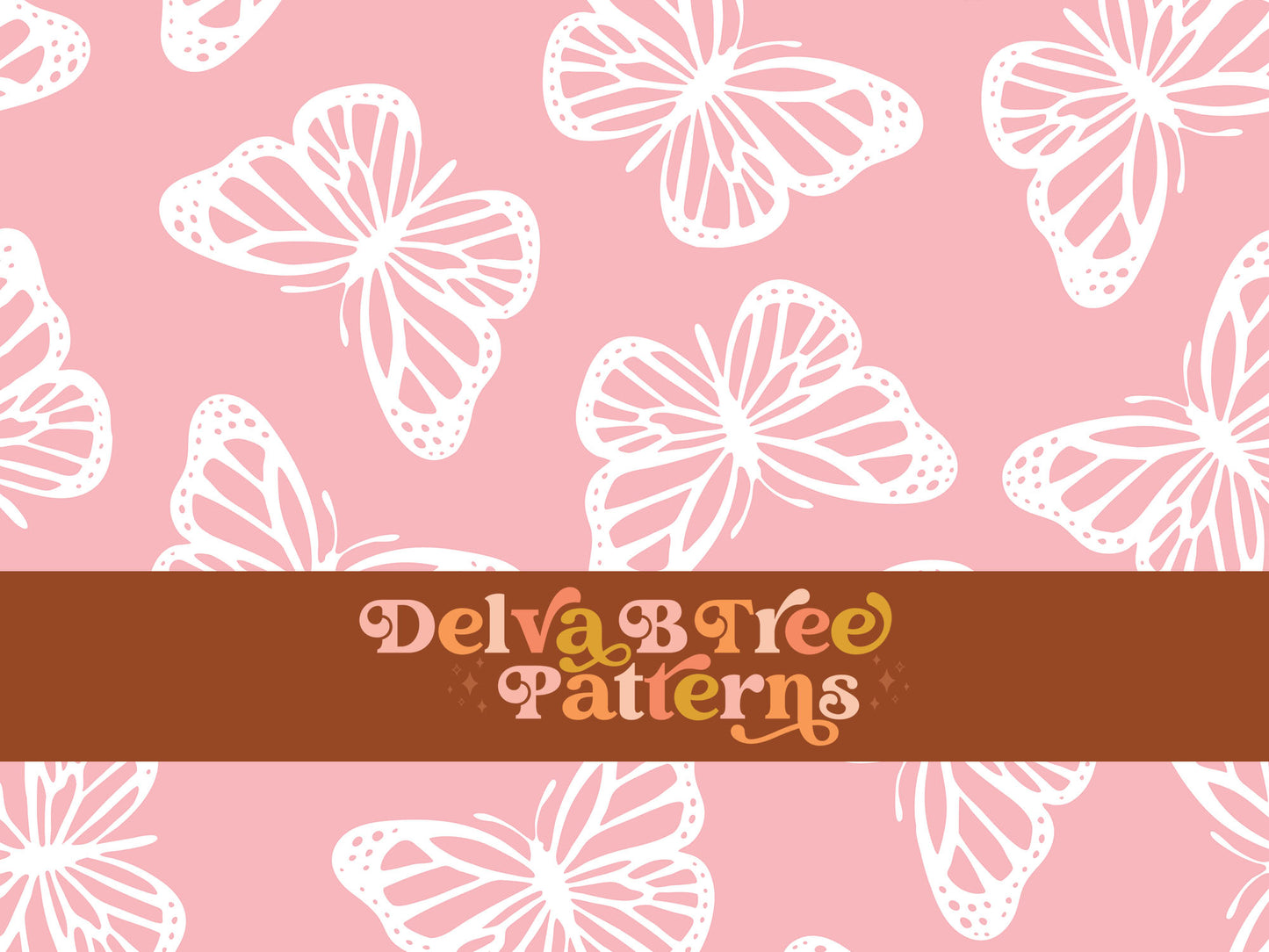 Faded pastel pink and white butterfly seamless file for fabric printing. Simple Bugs Repeat Pattern for textiles, polymailers, baby boy lovey blankets, nursery crib bedding, kids clothing, girls hair accessories, home decor accents, pet products.