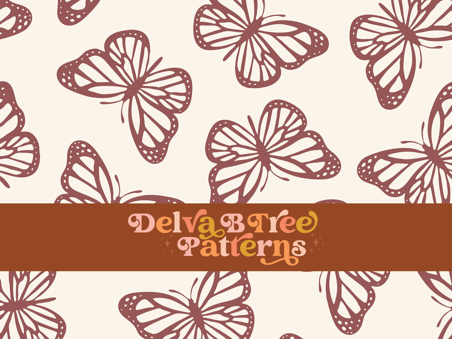 Rose taupe pink and off white butterfly seamless file for fabric printing. Simple Bugs Repeat Pattern for textiles, polymailers, baby boy lovey blankets, nursery crib bedding, kids clothing, girls hair accessories, home decor accents, pet products.