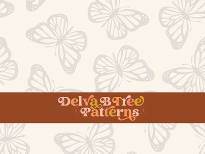 Pale grey and off white butterfly seamless file for fabric printing. Simple Bugs Repeat Pattern for textiles, polymailers, baby boy lovey blankets, nursery crib bedding, kids clothing, girls hair accessories, home decor accents, pet products.