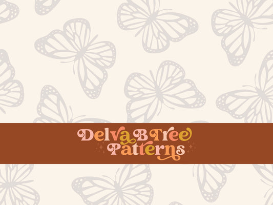 Pale grey and off white butterfly seamless file for fabric printing. Simple Bugs Repeat Pattern for textiles, polymailers, baby boy lovey blankets, nursery crib bedding, kids clothing, girls hair accessories, home decor accents, pet products.