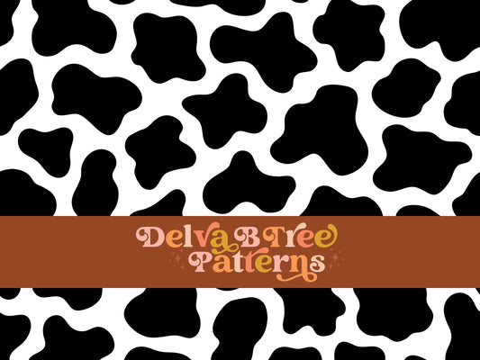 Black and white cow print seamless pattern scale digital file for small shops that make handmade products in small batches.