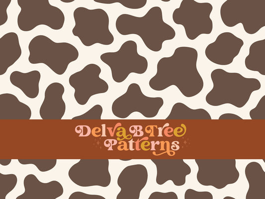 Milk chocolate brown and natural off white cow print seamless pattern scale digital file for small shops that make handmade products in small batches.