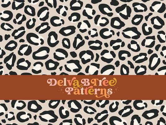Neutral tan, ivory and black leopard seamless file for fabric printing. Animal Skin Leopard Print Repeat Pattern for textiles, polymailers, baby boy lovey blankets, nursery crib bedding, kids clothing, girls hair accessories, home decor accents, pet products.