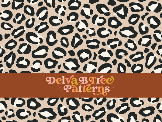 Tan, ivory and black leopard seamless file for fabric printing. Animal Skin Leopard Print Repeat Pattern for textiles, polymailers, baby boy lovey blankets, nursery crib bedding, kids clothing, girls hair accessories, home decor accents, pet products.