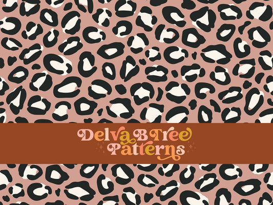Dusty rose, ivory and black leopard seamless file for fabric printing. Animal Skin Leopard Print Repeat Pattern for textiles, polymailers, baby boy lovey blankets, nursery crib bedding, kids clothing, girls hair accessories, home decor accents, pet products.