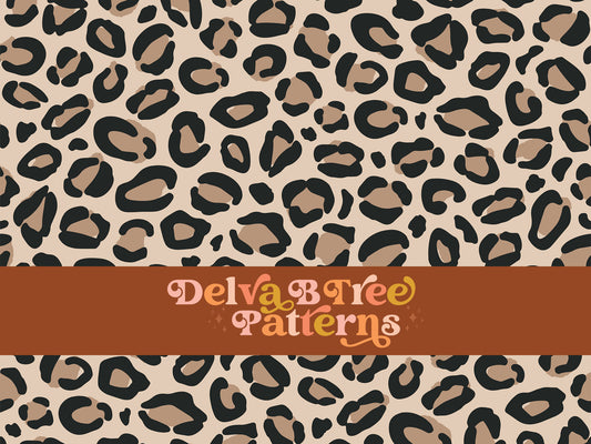 Tan, brown and black leopard seamless file for fabric printing. Animal Skin Leopard Print Repeat Pattern for textiles, polymailers, baby boy lovey blankets, nursery crib bedding, kids clothing, girls hair accessories, home decor accents, pet products.