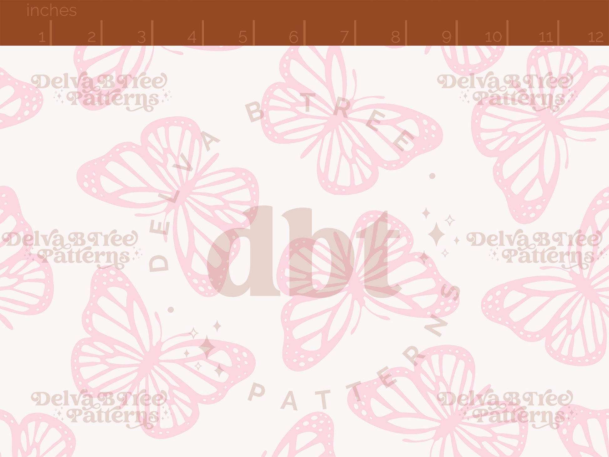 Pale pink and off white butterflies seamless pattern scale digital file for small shops that make handmade products in small batches.