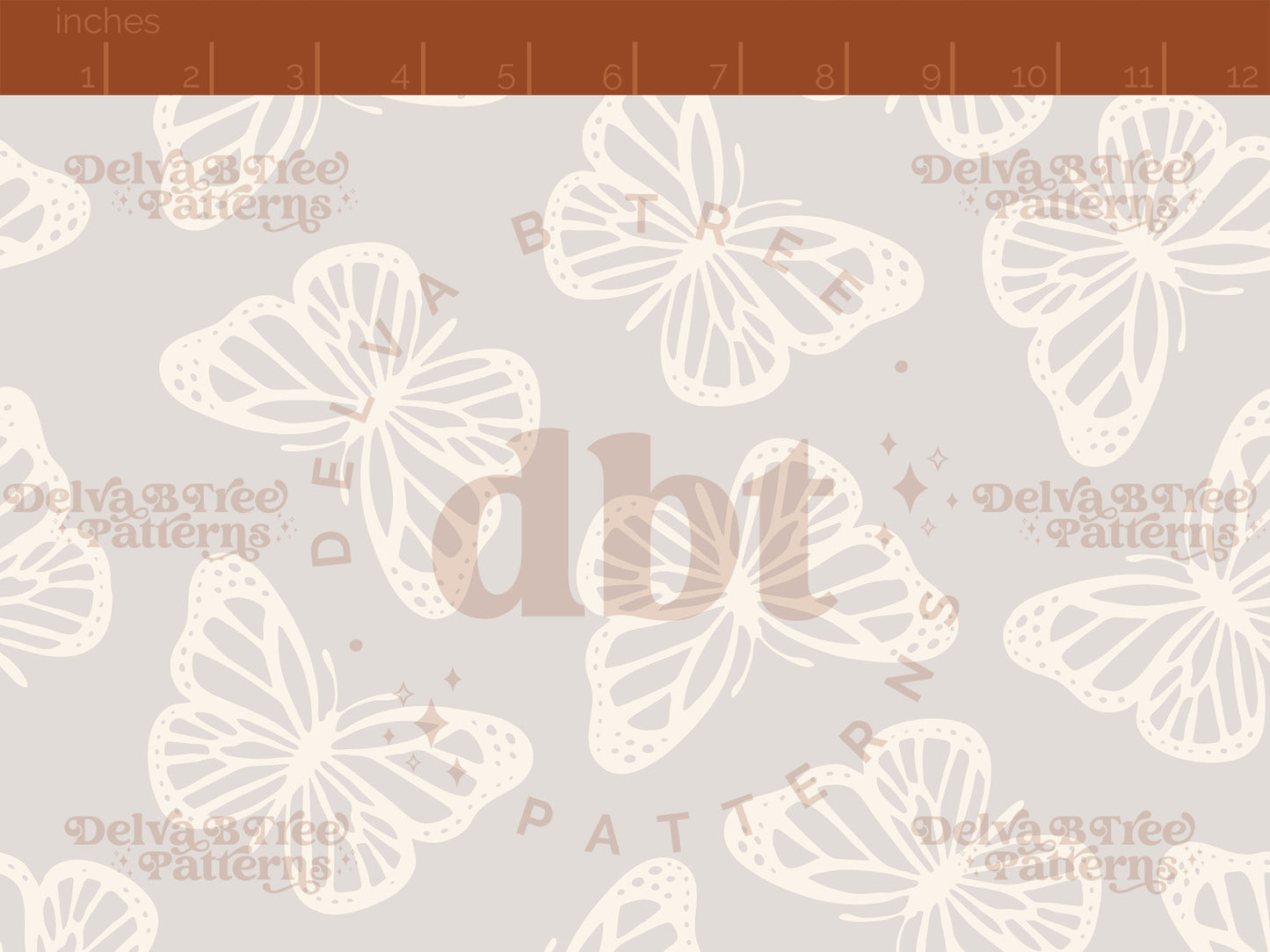 Pale gray and off white butterflies seamless pattern scale digital file for small shops that make handmade products in small batches.