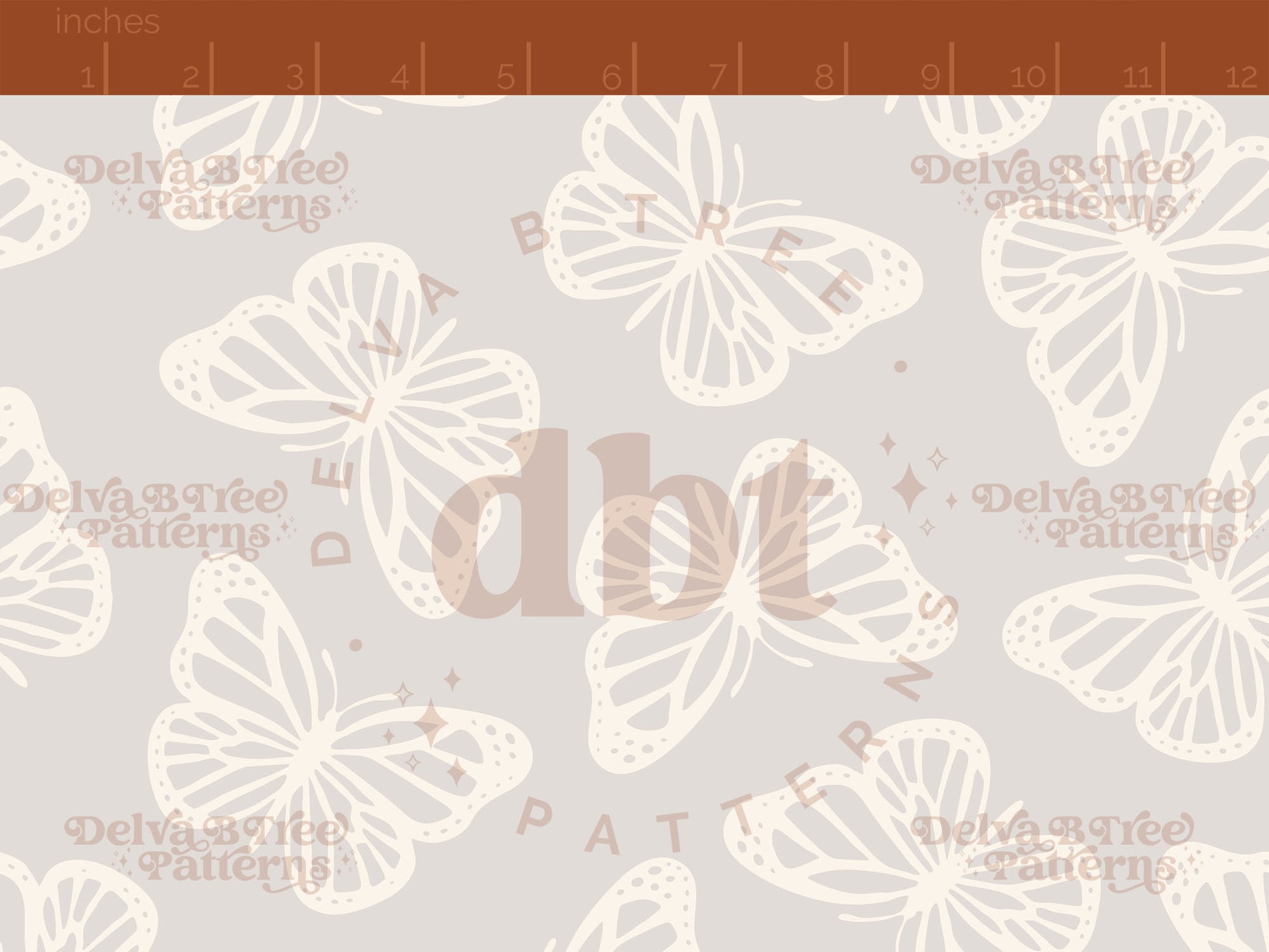 Pale gray and off white butterflies seamless pattern scale digital file for small shops that make handmade products in small batches.