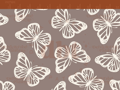 Neutral beige taupe and off white butterflies seamless pattern scale digital file for small shops that make handmade products in small batches.