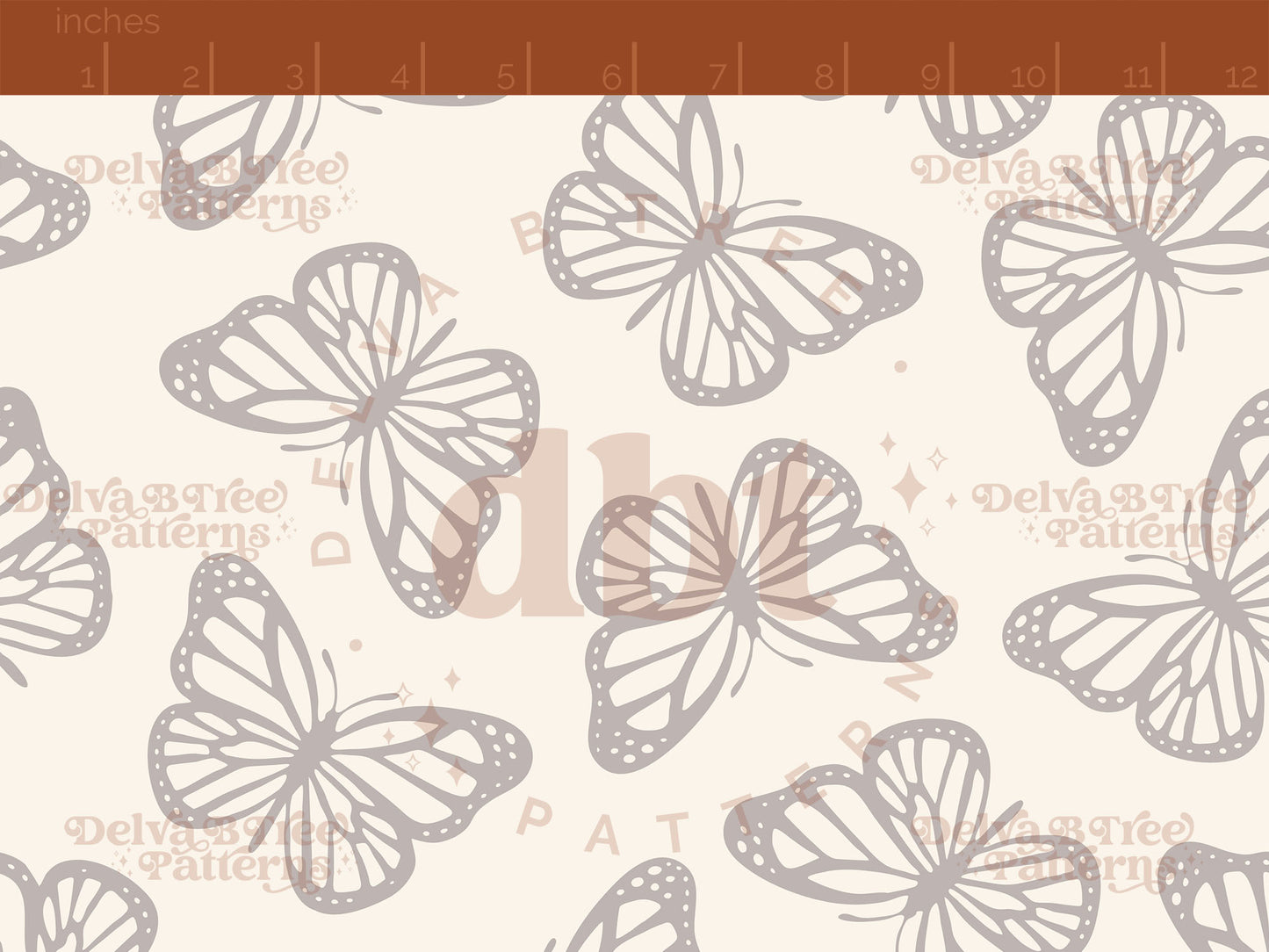 Grey and off white butterflies seamless pattern scale digital file for small shops that make handmade products in small batches.