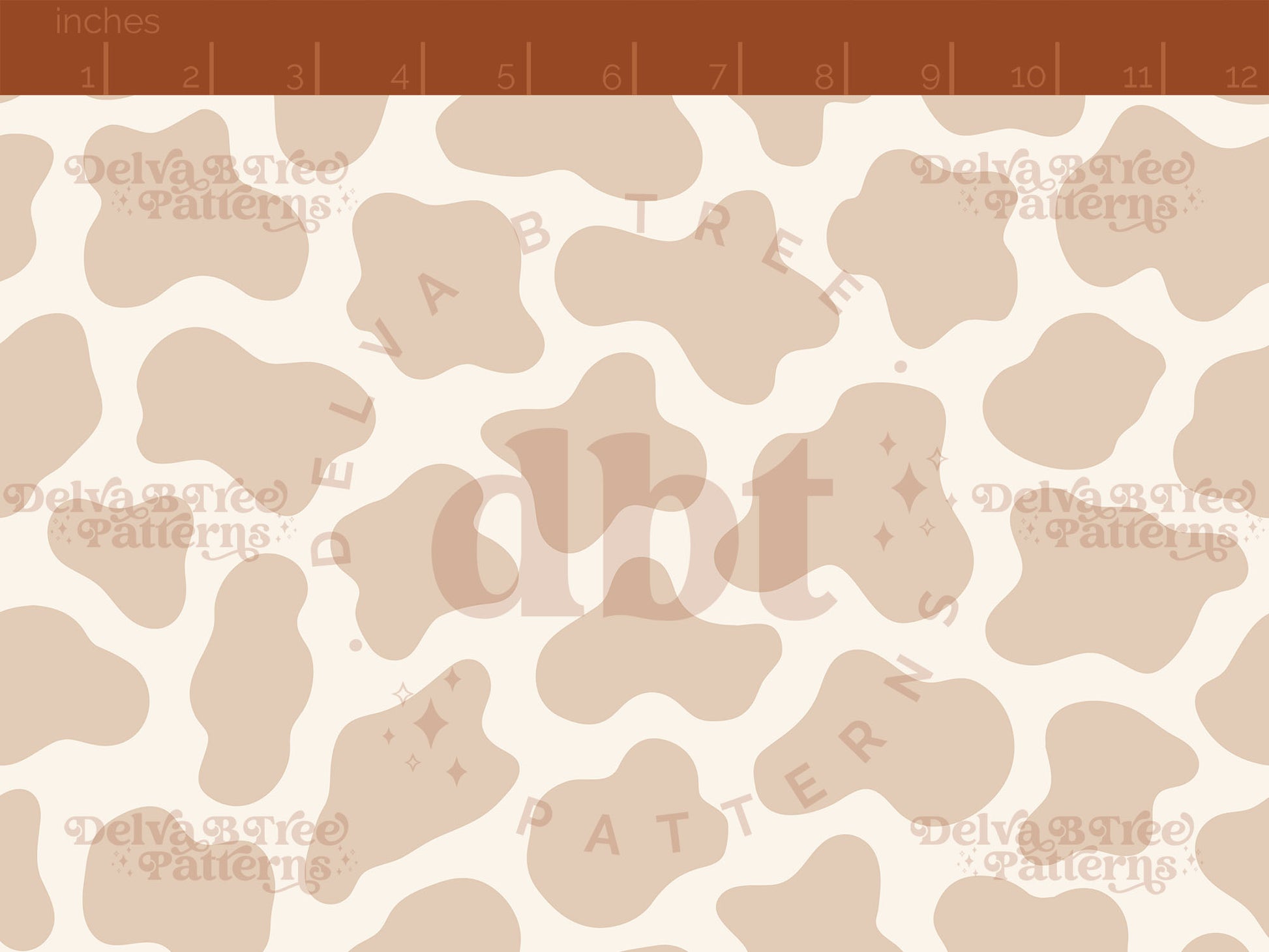 Tan and natural off white cow print seamless pattern scale digital file for small shops that make handmade products in small batches.