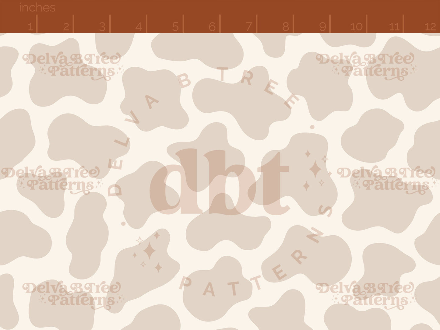 Neutral tan and off white cow print seamless pattern scale digital file for small shops that make handmade products in small batches.