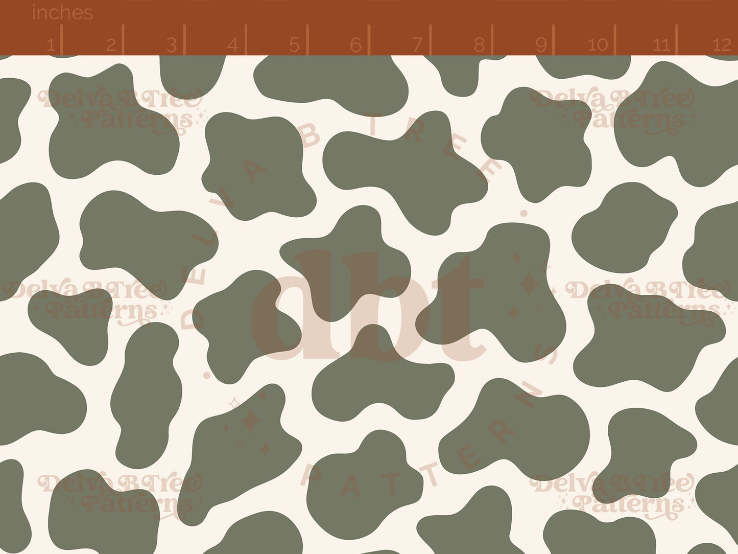 Army green and natural off white cow print seamless pattern scale digital file for small shops that make handmade products in small batches.