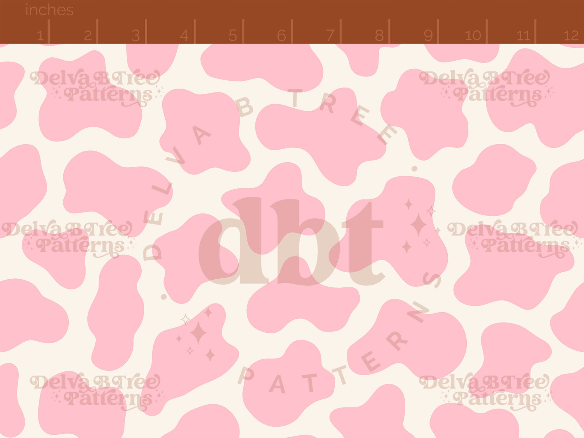 Pink and natural off white cow print seamless pattern scale digital file for small shops that make handmade products in small batches.