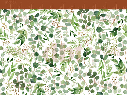 Watercolor Botanical Eucalyptus Seamless File, Green Leaves Repeat Pattern