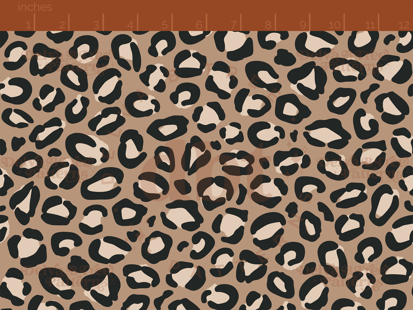 Brown, tan and black leopard print seamless pattern scale digital file for small shops that make handmade products in small batches.
