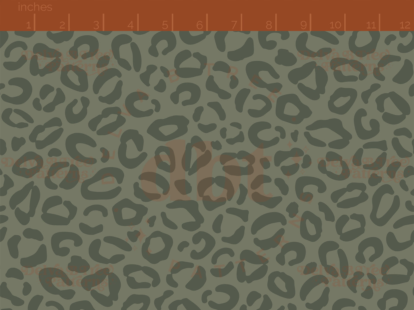 Tone on Tone army and hunter green and cream leopard print seamless pattern scale digital file for small shops that make handmade products in small batches.