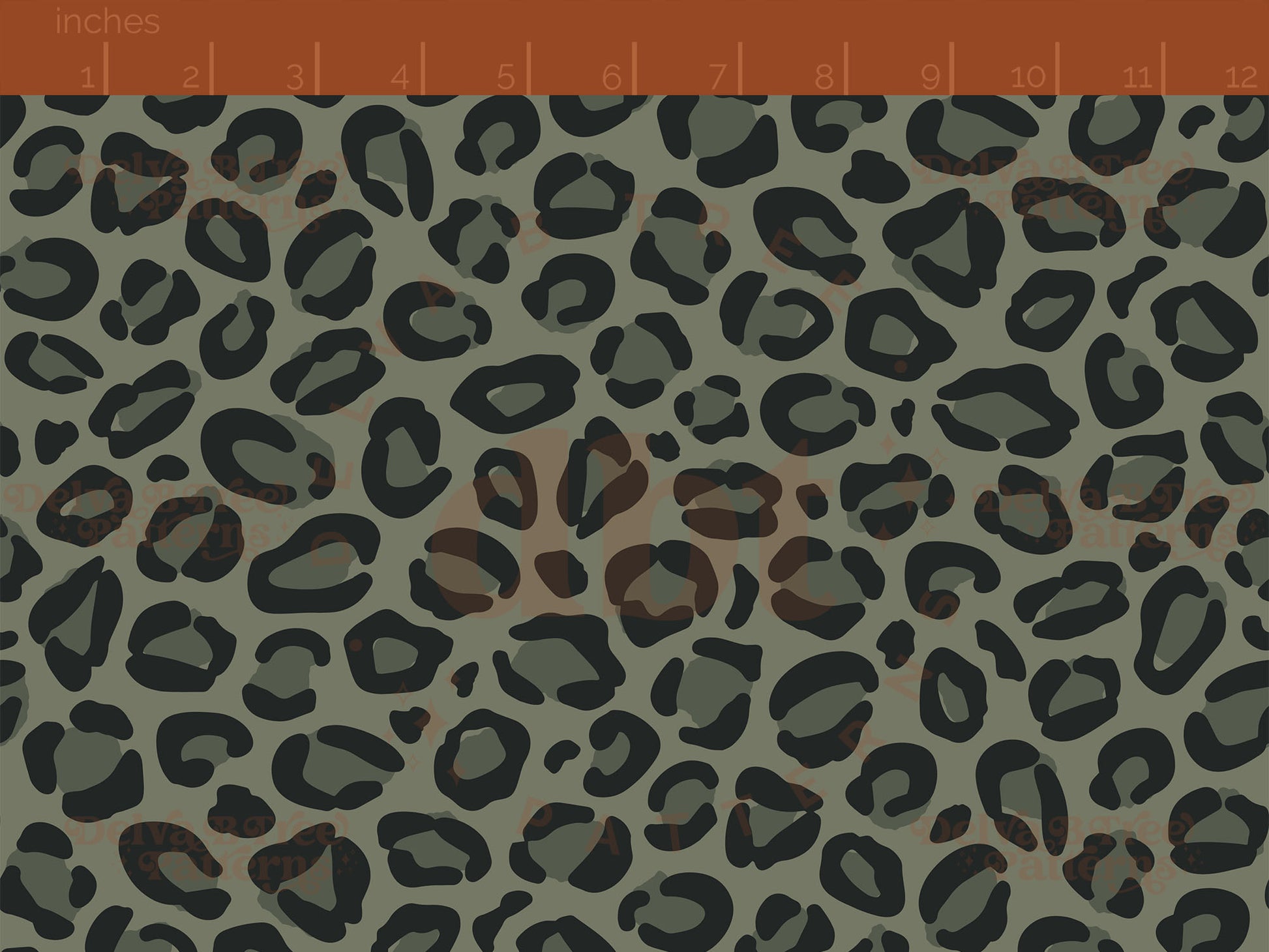 Dark green and black leopard print seamless pattern scale digital file for small shops that make handmade products in small batches.