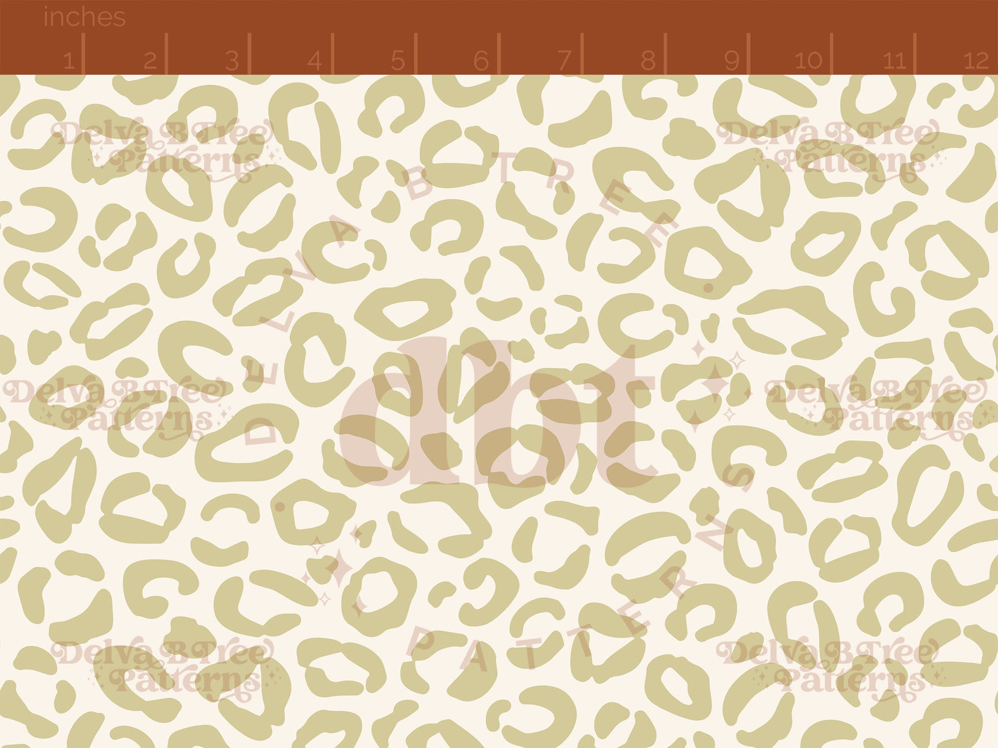 Muted green yellow and cream leopard print seamless pattern scale digital file for small shops that make handmade products in small batches.