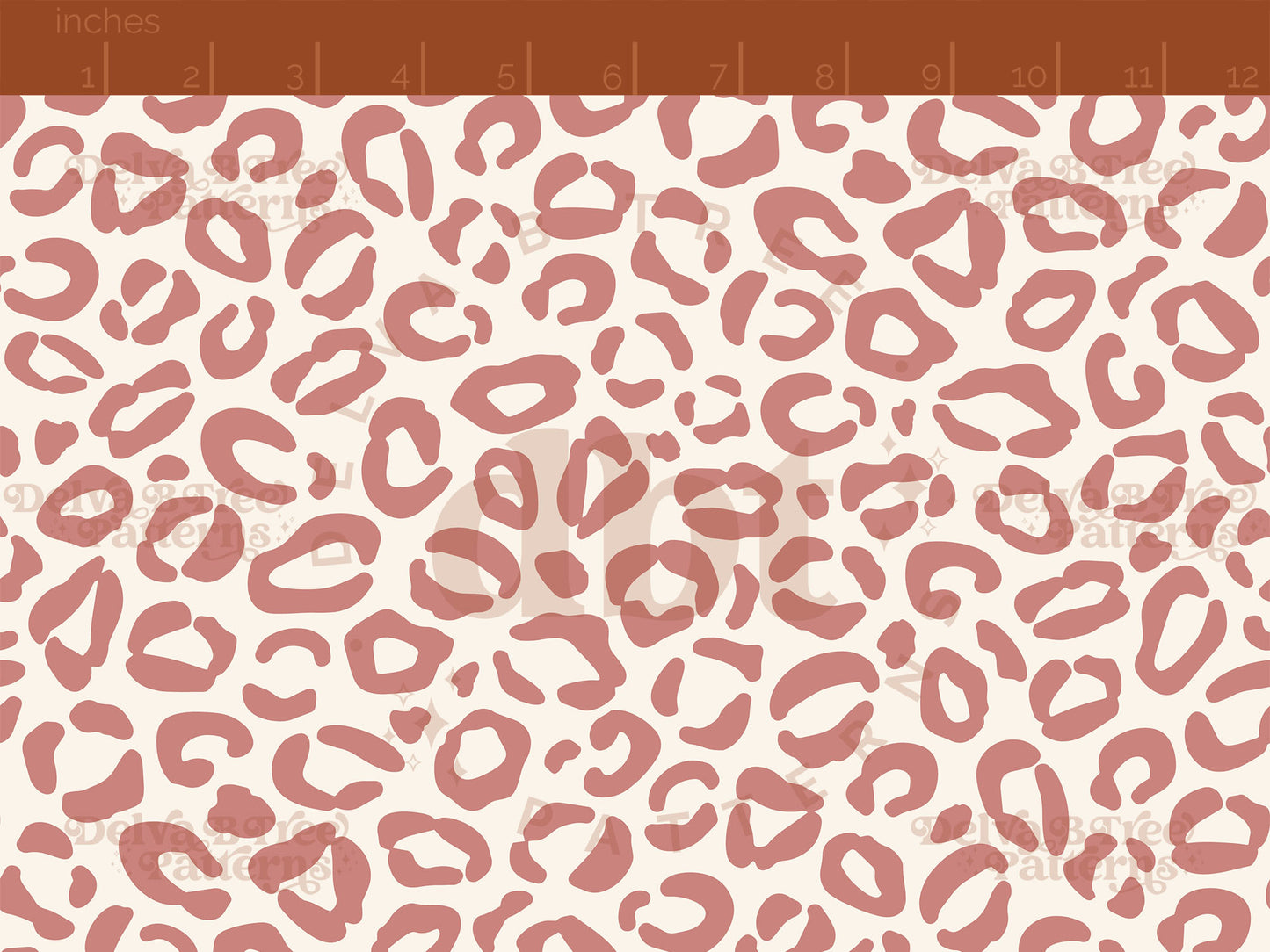 Dark pink rose and cream leopard print seamless pattern scale digital file for small shops that make handmade products in small batches.