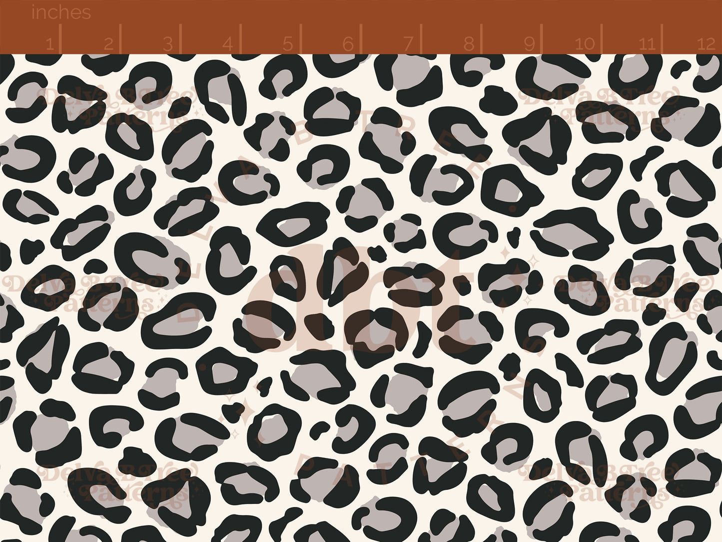 Gray, ivory and black leopard print seamless pattern scale digital file for small shops that make handmade products in small batches.